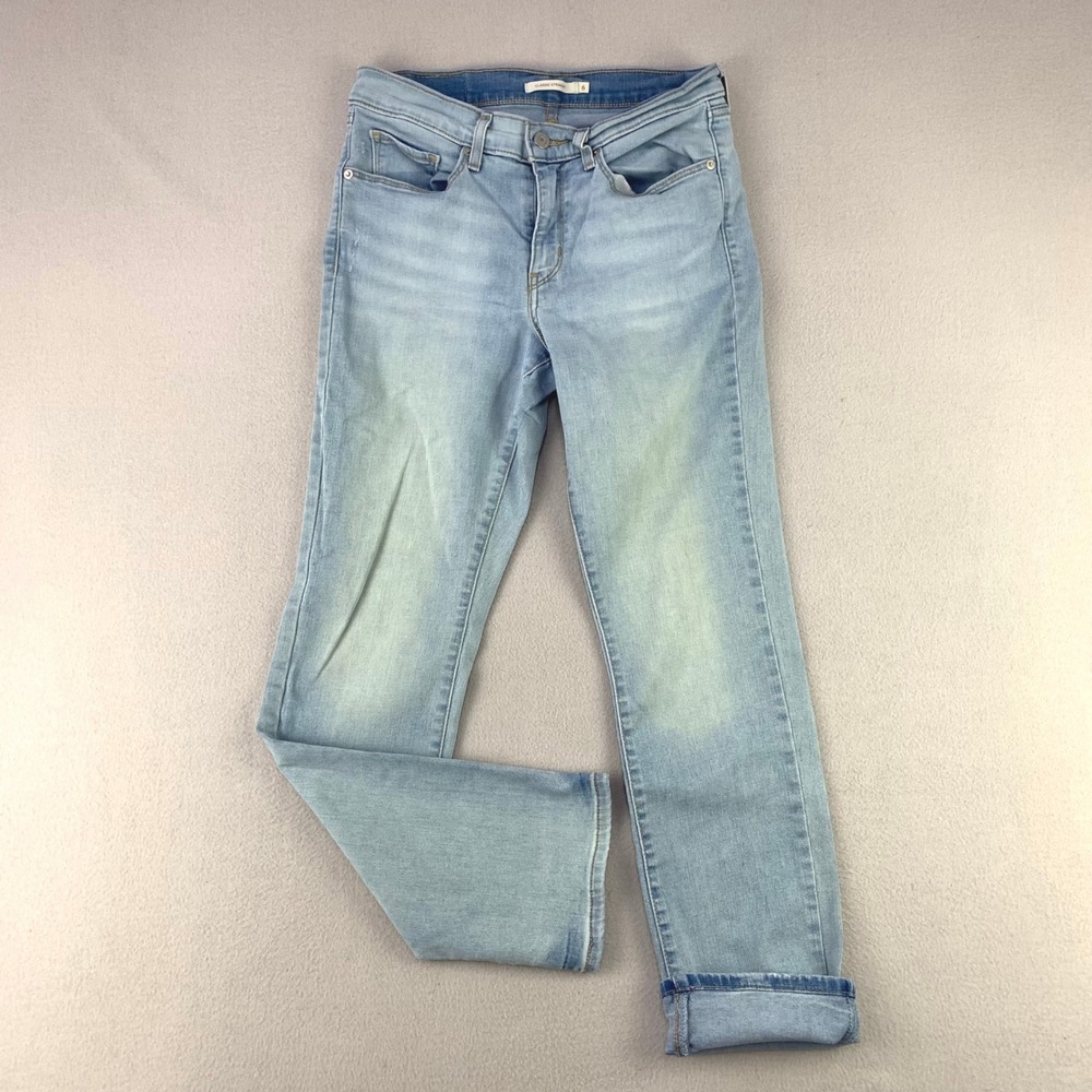 Levi's Classic Straight Jeans Women 6 Light Blue Denim Casual Stretch